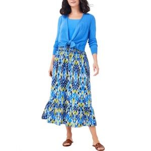 NIC+ZOE Vibrant Blue and Green Maxi Skirt